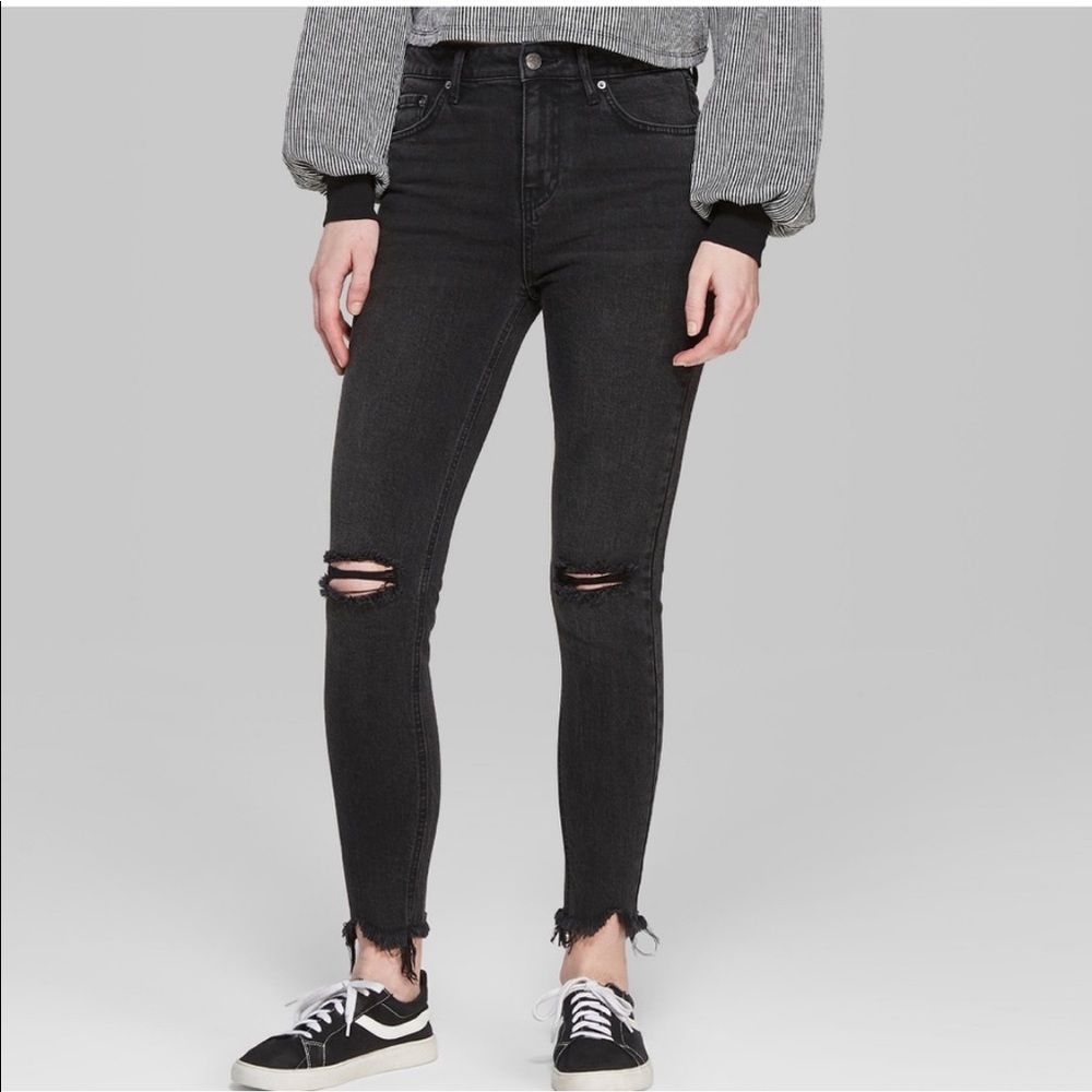 High Rise Black Skinny Jeans